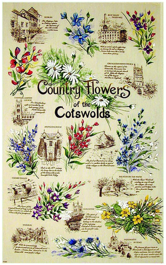 Stow Green Country Flowers of the Cotswolds Tea Towel - Gifteasy Online