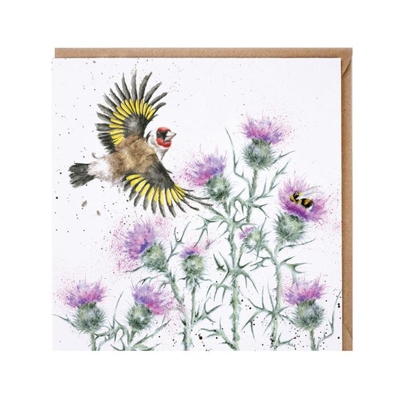 Wrendale 'Feathers and Thistles' Goldfinch Card - Gifteasy Online