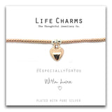 Life Charms Especially For You  Rose Gold Heart Bracelet - Gifteasy Online