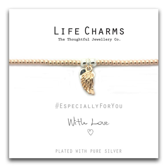 Life Charms Especially For You Rose Gold Angel Wing Bracelet - Gifteasy Online