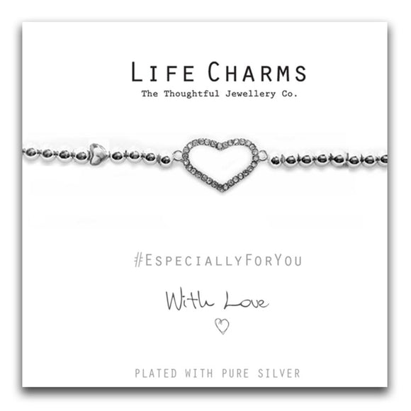 Life Charms EFY Silver Crystal Heart Bracelet - Gifteasy Online