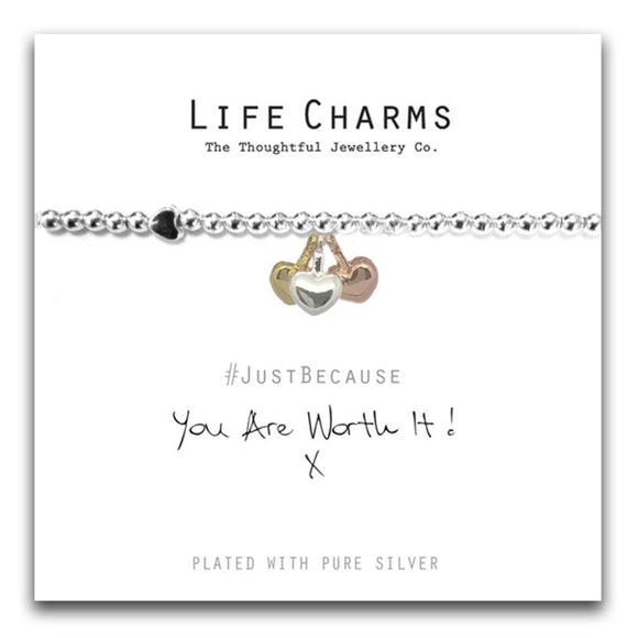 Life Charms You Are Worth It Hearts Bracelet - Gifteasy Online