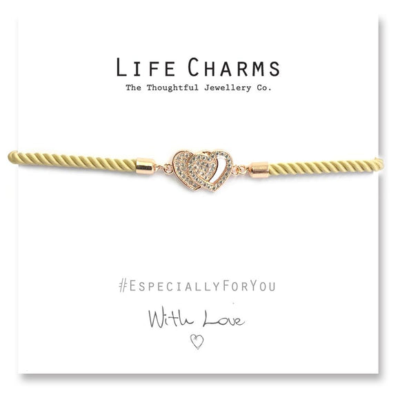 Life Charms EFY CZ Rose Gold Joined Hearts Bracelet - Gifteasy Online