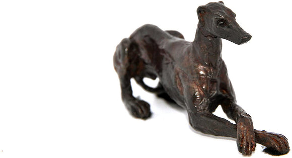 Unique Bronze Greyhound Cross Legged Resting - Gifteasy Online