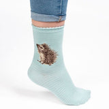 Wrendale Designs ‘Hedgehugs’ Green Hedgehog Bamboo Socks - Gifteasy Online
