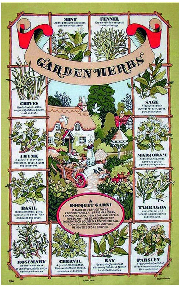 Stow Garden Herbs Cotton Tea Towel - Gifteasy Online