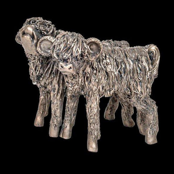 Frith Sculptures  Cold Cast Bronze Sculpture Heifers Highland Cattle - Gifteasy Online