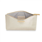 Katie Loxton Soft Pebble Perfect Pouch Metallic Champagne - Gifteasy Online