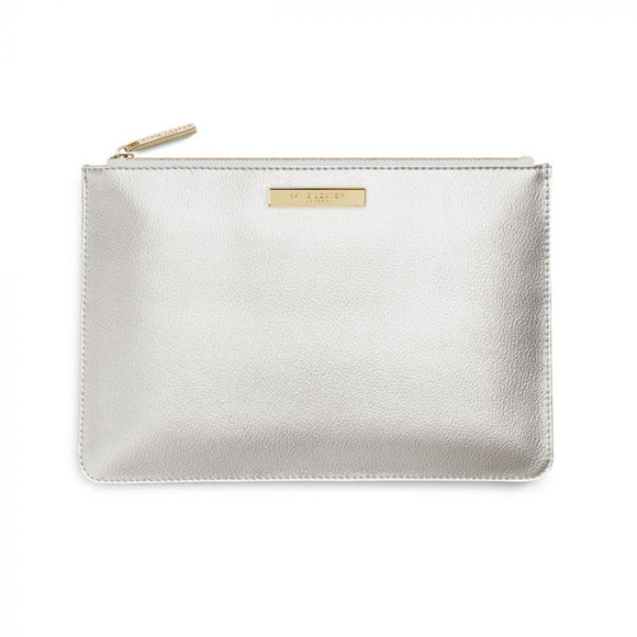 Katie Loxton Perfect Pouch Soft Pebble Metallic Silver - Gifteasy Online