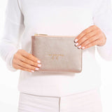 Katie Loxton Hey Gorgeous Metallic Rose Gold Perfect Pouch - Gifteasy Online