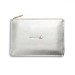 Katie Loxton Perfect Pouch Sparkle and Shine Metallic Silver - Gifteasy Online