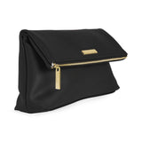 Katie Loxton   Alise Soft Pebble Fold Over Clutch | Black - Gifteasy Online