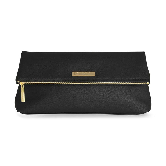 Katie Loxton   Alise Soft Pebble Fold Over Clutch | Black - Gifteasy Online