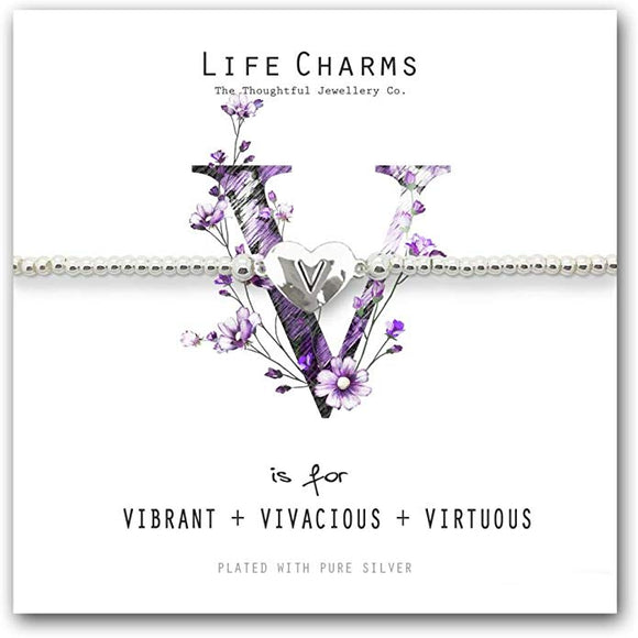 Life Charms V is for Bracelet - Gifteasy Online