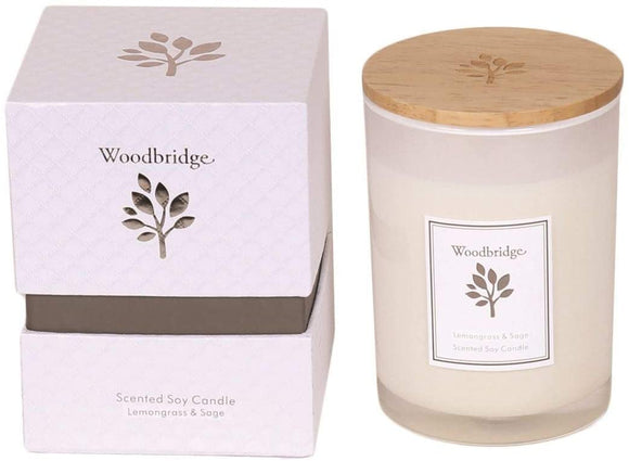 Woodbridge Lemongrass & Sage Medium Soy Candle - Gifteasy Online