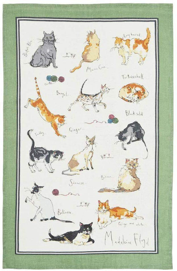 Ulster Weavers Tea Towel Cats Madeleine Floyd Cats Cotton Tea Towel - Gifteasy Online