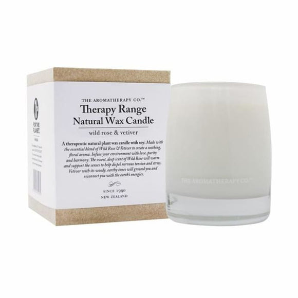 Aromatherapy Therapy Range Scented Wax Candle Wild Rose and Vetiver - Gifteasy Online