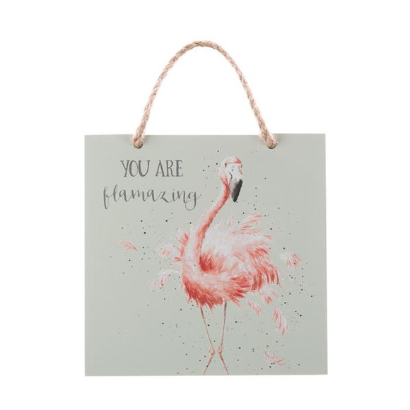 Wrendale 'You Are Flamazing' Pretty in Pink Flamingo Wooden Plaque - Gifteasy Online