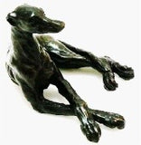 Unique Bronze Hot Cast Solid Bronze Greyhound Lying Cross Legged - Gifteasy Online