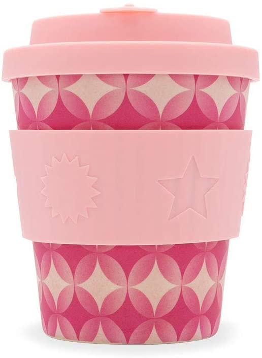 Ecoffee Cup Round in Yerkels BooCup 8oz / 250ml Star Pattern Cup | Reusable Bamboo Coffee Cup - Gifteasy Online